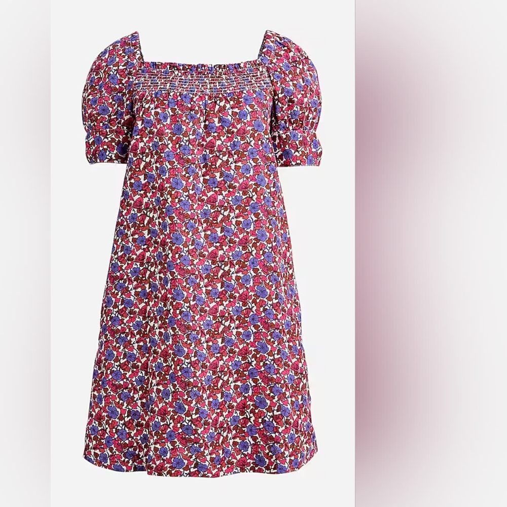 NWT J. Crew Afternoon Linen Dress In Berry Floral M